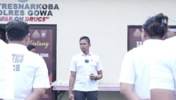 Satresnarkoba Polres Gowa Gelar Test Urine, 41 Personel Dinyatakan Negatif