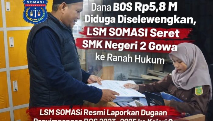 Aroma Korupsi Dana BOS Menguat, SMK Negeri 2 Gowa Dilaporkan ke Kejaksaan