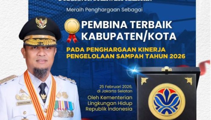 Gubernur Sulsel Terima Penghargaan Pembina Terbaik Pengelolaan Sampah 2026