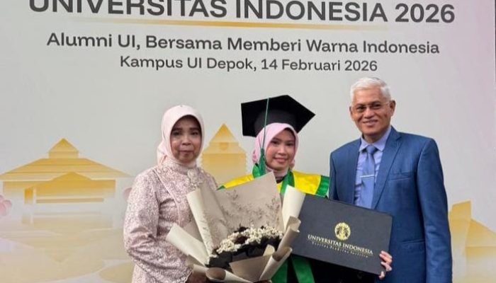 Anak Sekda Sultra, Tiara Mayang Pratiwi Lio, Resmi Diwisuda di Universitas Indonesia
