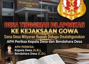 Dugaan Penyalahgunaan Dana Desa Milyaran Rupiah, LSM INAKOR Laporkan Kepala Desa dan Bendahara Desa Tinggimae ke Kejari Gowa  ‎