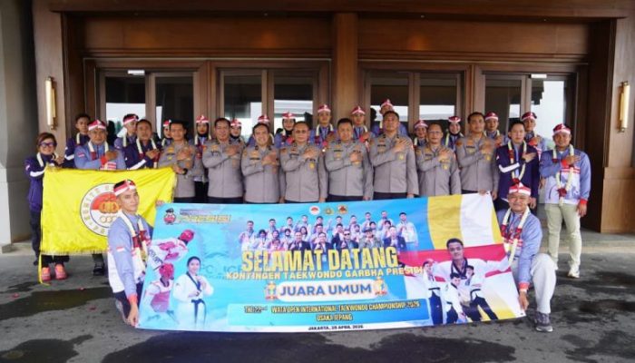 As SDM Kapolri Sambut Kepulangan Kontingen Taekwondo Garbha Presisi Peraih Juara Umum WATA Championship 2026