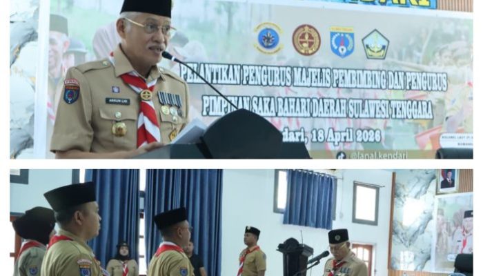 Pelantikan Mabi dan Pimpinan Saka Bahari Sultra, Asrun Lio Tekankan Penguatan SDM Maritim