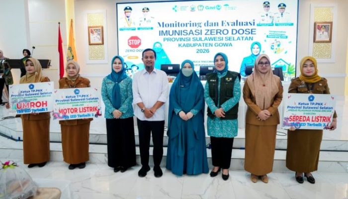 Keberhasilan Program Zero Dose Dipuji Ketum TP PKK Pusat, Gubernur Sulsel: Bukti Kerja Seluruh Tim hingga ke Desa