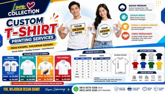 Dukung Kebaikan Lewat Kaos Karya Sendiri: Love Collection Sediakan Layanan Sablon untuk Bantu Penggalangan Dana Yayasan