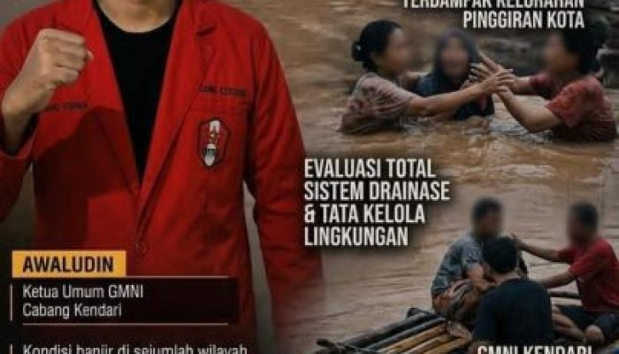 Banjir Kian Parah di Sayap Kota Kendari, GMNI Kritik Keras Ketimpangan Perhatian Pemkot