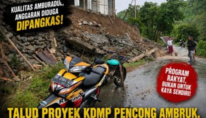 Talud Proyek Program Prabowo Subianto Di Biringbulu Roboh, Warga Sebut Ada Yang Bermain di Anggaran