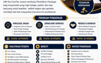LBH “No Viral No Justice” Buka Pendidikan Paralegal: Siapkan Pendamping Hukum Masyarakat yang Berani dan Peduli