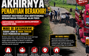 Akhirnya Penantian Berakhir Semangat Masyarakat Desa Bontotangnga Mengantarkan Perbaikan Jalan Poros yang Lama Terabaikan