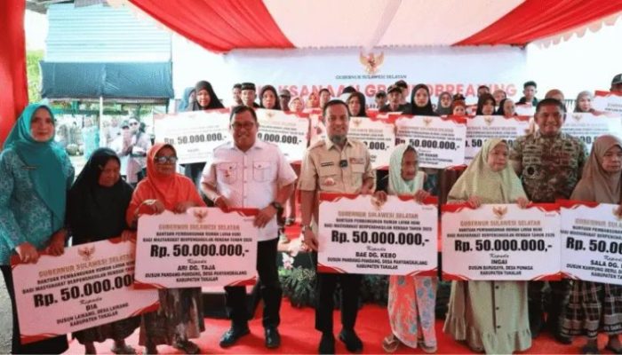 Gubernur Sulsel Andi Sudirman Sulaiman Groundbreaking 40 Unit RLH Senilai Rp7 Miliar di Desa Pa’nyangkalang, Takalar