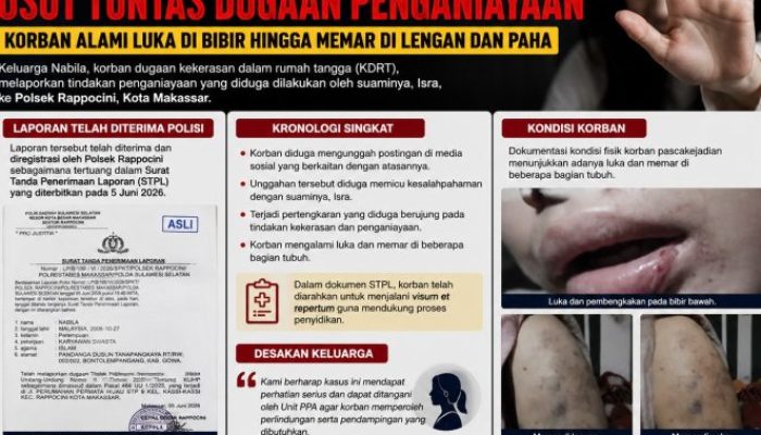 Keluarga Korban KDRT Desak Polisi Usut Tuntas Dugaan Penganiayaan, Korban Alami Luka di Bibir hingga Memar di Sejumlah Bagian Tubuh