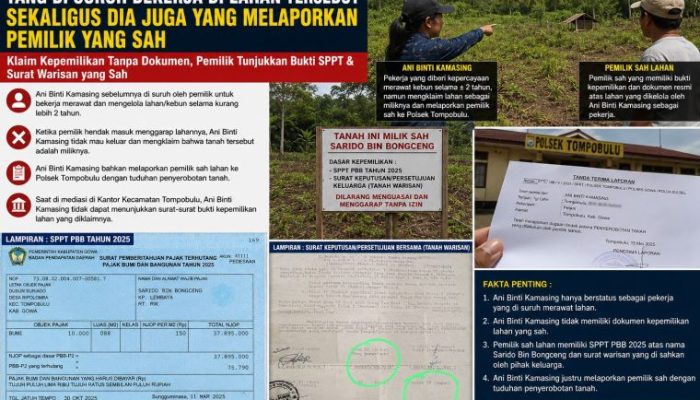 Ani Binti Kamasing, Pekerja Kebun yang Melaporkan Pemilik Sah Lahan atas Dugaan Penyerobotan