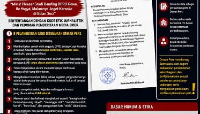 Dewan Pers Nilai Bomwaktu.com Langgar Kode Etik Jurnalistik, Kuasa Hukum: Pemberitaan Menghakimi Tanpa Verifikasi Tak Dilindungi Etika Pers