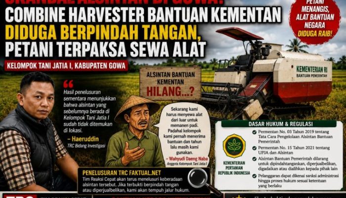 Skandal Alsintan di Gowa? Combine Harvester Bantuan Kementan Diduga Berpindah Tangan, Petani Terpaksa Sewa Alat