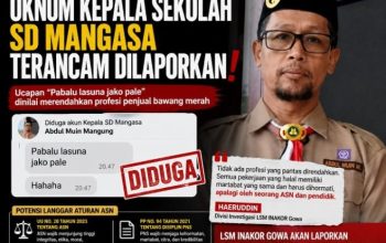 Diduga Rendahkan Profesi Penjual Bawang, Oknum Kepala SD Mangasa Terancam Dilaporkan ke Inspektorat dan Dinas Pendidikan