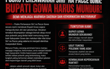 Posko Perlawanan Siri’ na Pacce Gowa: Bupati Gowa Harus Mundur Demi Menjaga Marwah Daerah