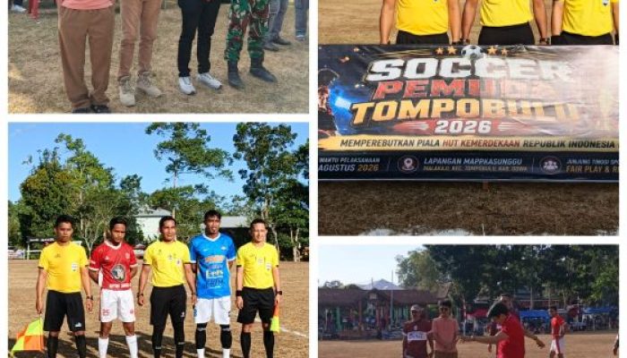 Kapolsek Tompobulu Hadiri Pembukaan Turnamen Sepak Bola HUT RI ke-81, Dukung Sportivitas dan Persatuan Warga