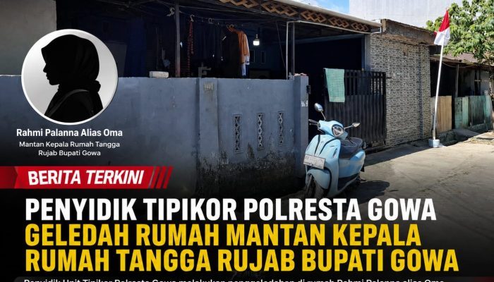 Penyidik Tipikor Polresta Gowa Geledah Rumah Mantan Kepala Rumah Tangga Rujab Bupati Gowa