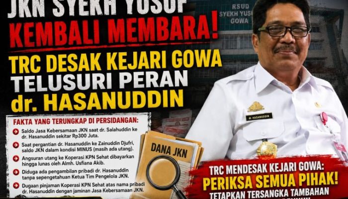 Saldo Rp300 Juta Disebut Berujung Minus, TRC Desak Kejari Gowa Bongkar JKN Sampai Akar