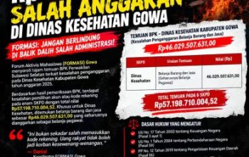 Anggaran Rp 46 Miliar Salah Pos Anggaran, FORMASI Gowa Tantang Dinkes Buka-bukaan Soal Pertanggungjawaban
