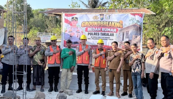 Polres Takalar Groudbreaking Bedah Rumah Di Kaleko’mara,Kades Apresiasi Setinggi Tingginya