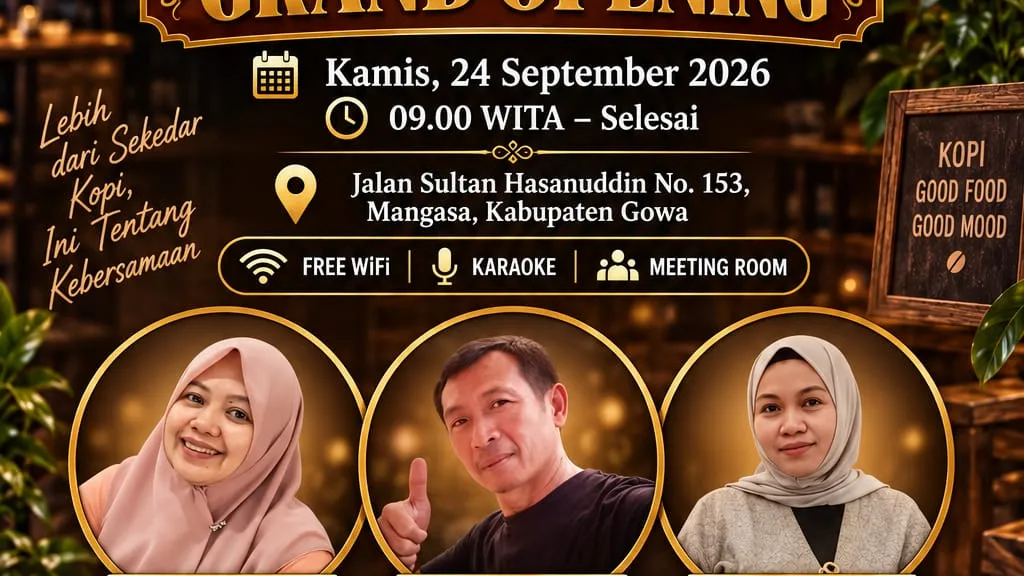 Para owner warkop Dalle'ta Kiri: Sulastri Tengah: A. Marzuki Kanan: Hj. Wana