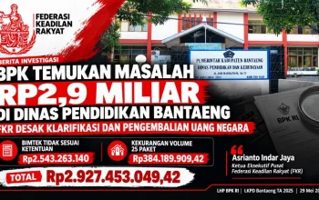 BPK Temukan Masalah Rp2,9 Miliar di DINAS Pendidikan Bantaeng, FKR Desak Untuk Melakukan Pengembalian Ke Kasda