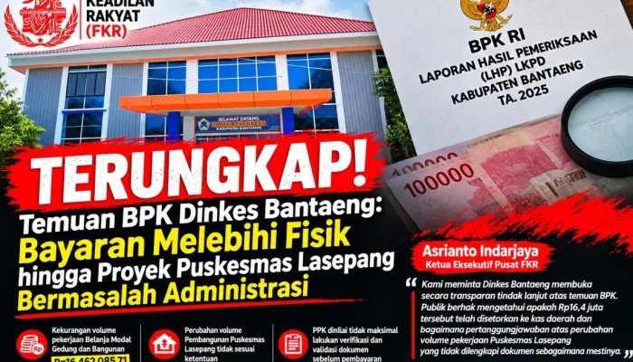 Dinkes Bantaeng: Bayaran Melebihi Fisik hingga Proyek Puskesmas Lasepang Diduga Bermasalah Administrasi