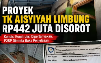 Proyek TK Aisyiyah Limbung Rp442 Juta Disorot, P2SP Diminta Jangan Bungkam: Ada Temuan Beton Berongga, Pengawasan Dipertanyakan