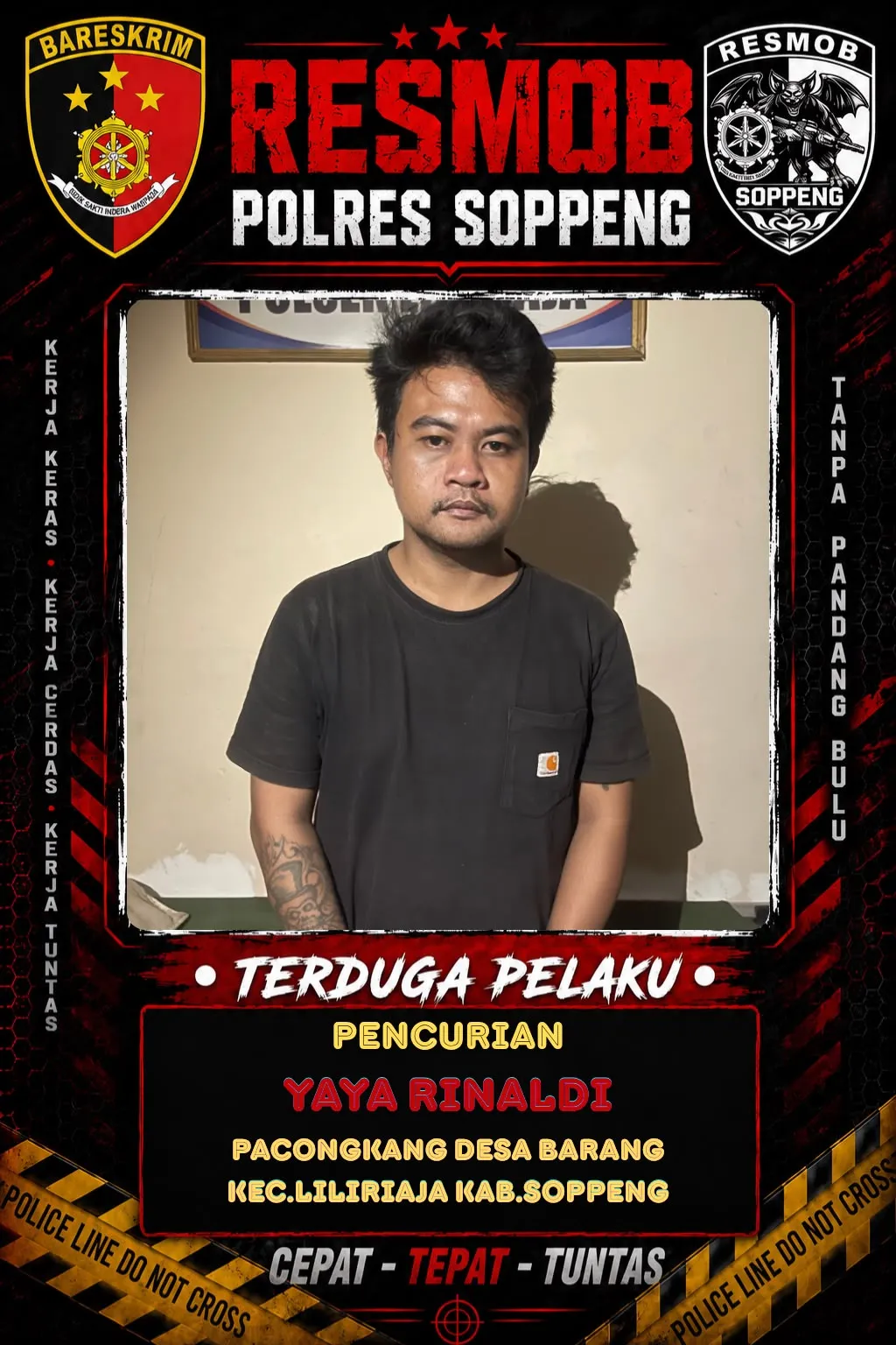 URC Resmob Polres Soppeng Ungkap Kasus Curanmor, Terduga Pelaku Diamankan di Wajo