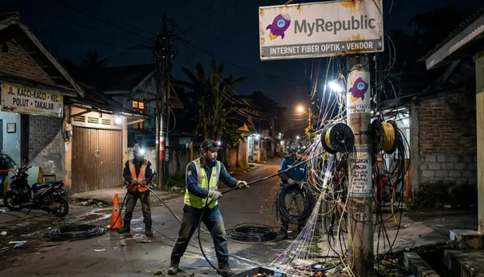 Bandel! Kantongi Teguran Bupati, My Republik Kembali Tarik Kabel Ilegal Di Kacci Kacci Takalar
