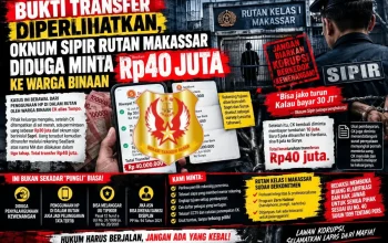 Dugaan Pungli Rp40 Juta di Rutan Makassar Mencuat, Keluarga Warga Binaan Tunjukkan Bukti Transfer