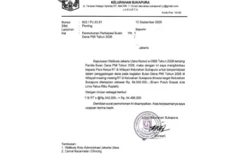 Lurah Sukapura Himbau Pengurus RT Bayar Penggalangan Dana PMI Ratusan Ribu