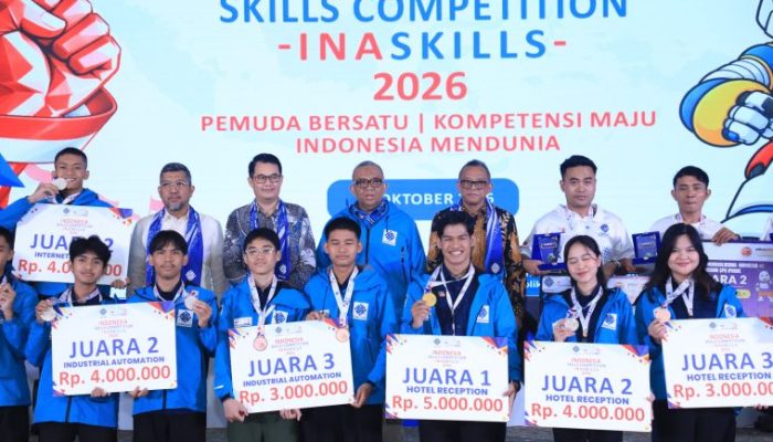 Wamenaker Afriansyah Noor Tutup InaSkills 2026, Ini Daftar Pemenangnya