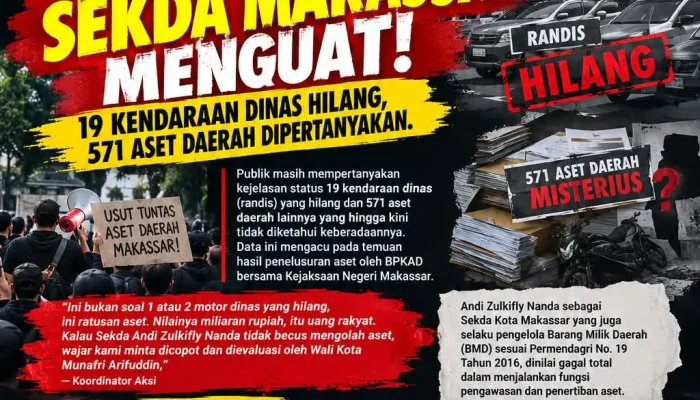 Desak Pencopotan dan Evaluasi Sekda Kota Makassar, Massa Soroti Pengelolaan Aset Daerah