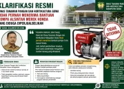 Terkait Pemberitaan Dugaan Pompa Alsintan Merek Honda Diperjualbelikan, Dinas Tanaman Pangan dan Hortikultura Gowa Tegaskan Tidak Pernah Menerima Bantuan Tersebut