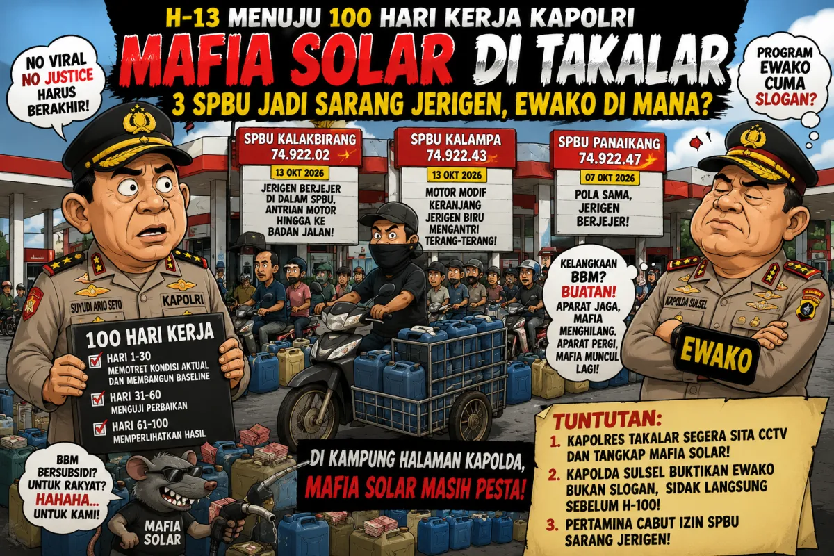 Mafia Solar Diduga Masih Beroperasi di Takalar, Tiga SPBU Disorot! Kapolres Takalar dan Kapolda Sulsel Ditantang Bertindak, EWAKO Jangan Sekadar Slogan!