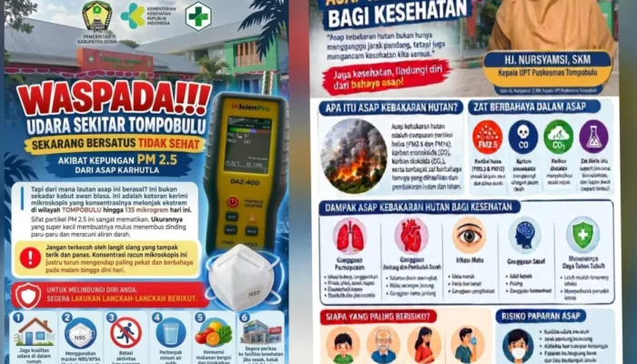 Kepala Puskesmas Tompobulu Imbau Warga Waspada Kabut Asap Karhutla, Utamakan Kesehatan dan Keselamatan