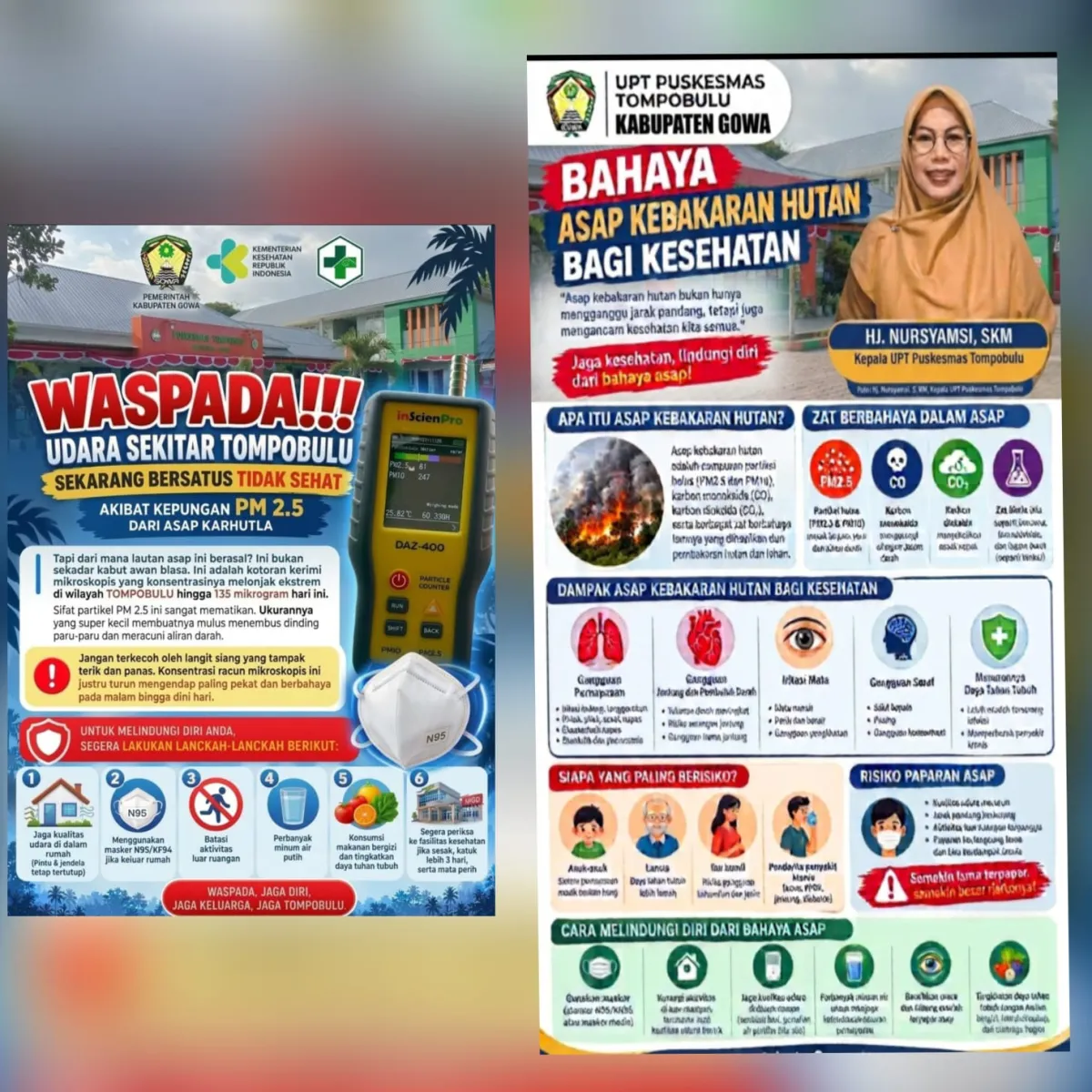 Kepala Puskesmas Tompobulu Imbau Warga Waspada Kabut Asap Karhutla, Utamakan Kesehatan dan Keselamatan