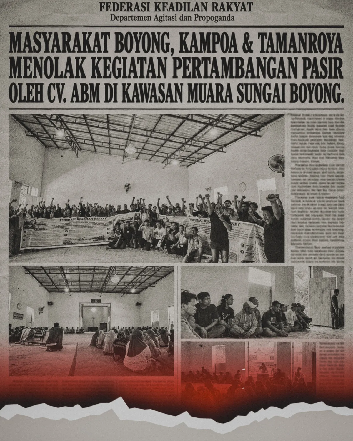Menolak Penambangan Pasir Oleh CV, ABM, Masyarakat Boyong, Kampoa dan Tamanroya Rencana Akan Lakukan Aksi unjuk Rasa