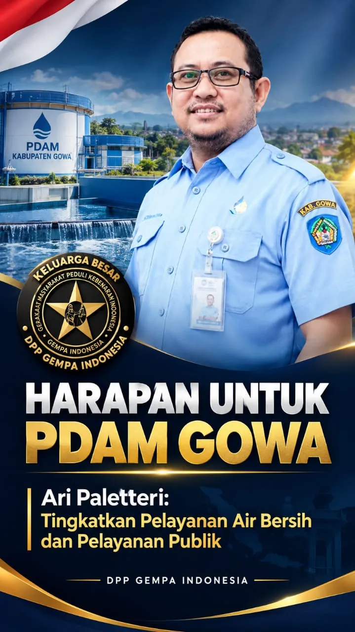 Khaerul Aco Ditunjuk Jadi Dirut PDAM Gowa, DPP Gempa Indonesia: Harapkan Bawa Perubahan Pelayanan.