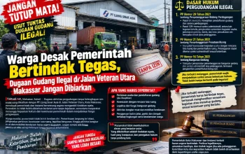 Warga Desak Pemerintah Bertindak Tegas, Dugaan Gudang Ilegal di Jalan Veteran Utara Makassar Jangan Dibiarkan
