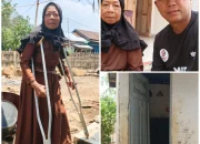 Langsiah 73 tahun hidup sendiri, dan tinggal di WC umum selama 5 bulan yang berukuran 150x150cm.