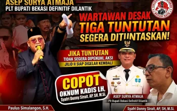 Asep Surya Atmaja Dilantik Jadi Bupati Bekasi Definitif, Koordinator Aksi Desak Penyelesaian Tiga Tuntutan Solidaritas Wartawan Se-Bekasi