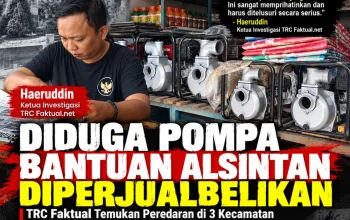 Diduga Bantuan Pompa Alsintan Merek Honda Diperjualbelikan Di Gowa. TRC Faktual Desak Dinas Pertanian Buka Suara