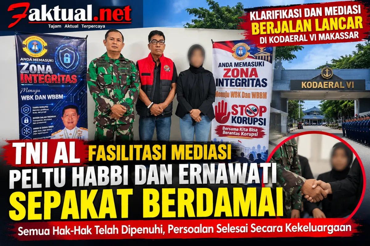 Keterangan Ketiga Foto tersebut Peltu Habbi, Adv Mansur dan Ernawati saat foto bersama setelah selesai mediasi