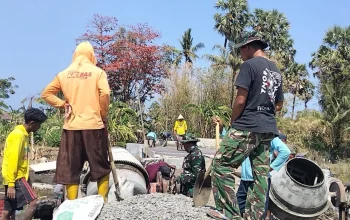 Gotong Royong Lanjutan Jembatan Garuda Gowa Sentuh Angka 80%