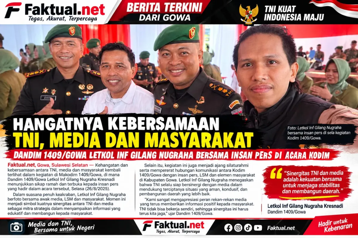 Foto bersama mantan dandim dan awak media