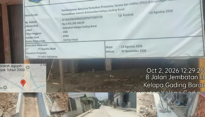 Ada Contoh Pembangunan Saluran U-ditch Didasari Lantai Kerja