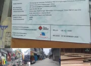 Papan proyek Pekerjaan dilokasi kerja kelurahan Pademangan Timur